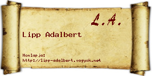 Lipp Adalbert névjegykártya